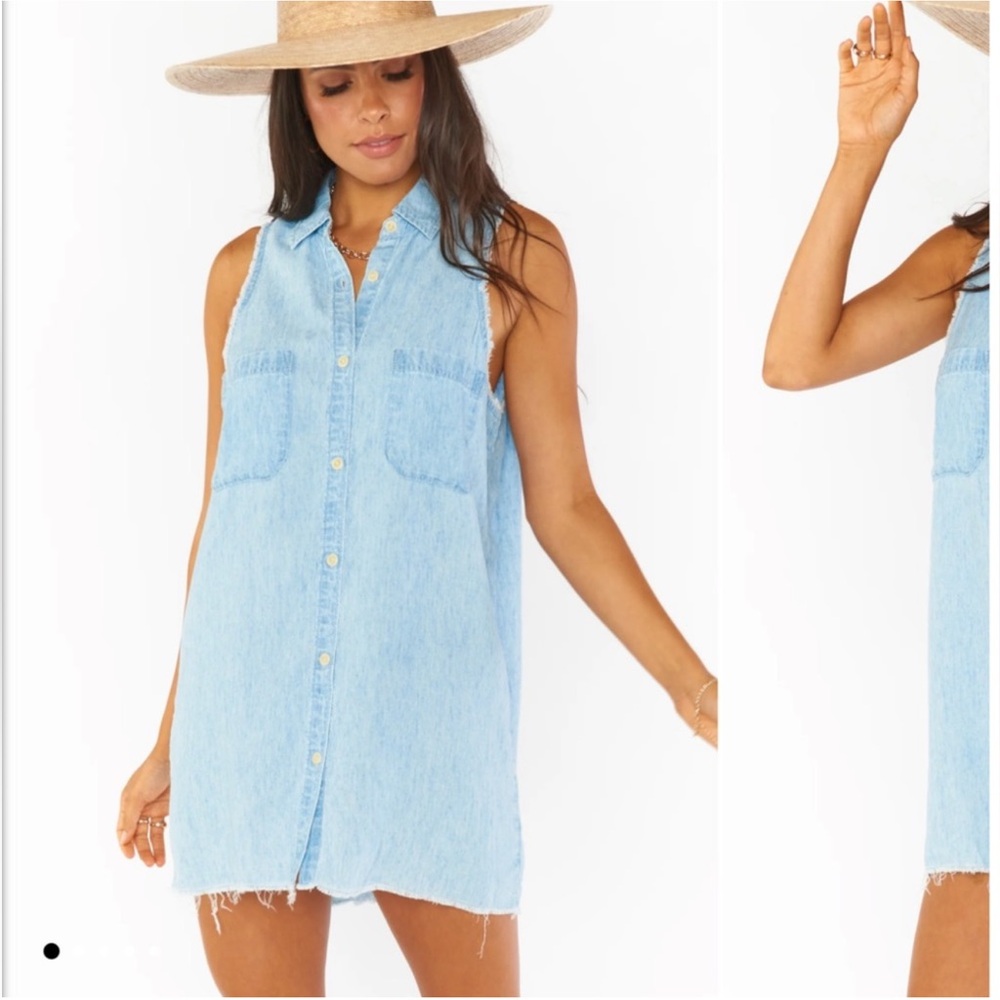 Show Me Your Mumu Vicki Mini Denim Shirt Dress